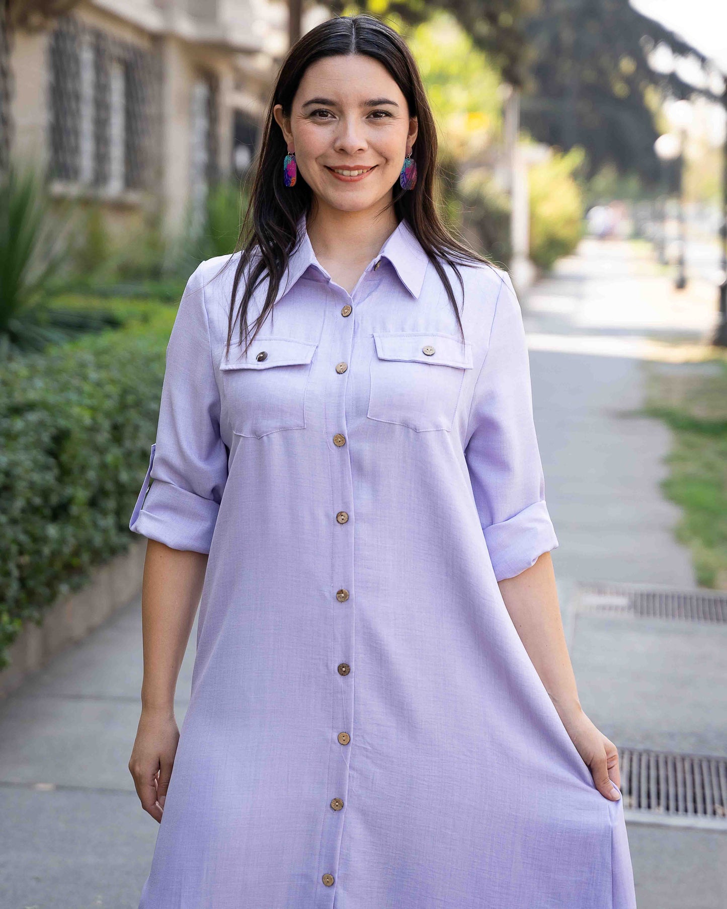 Vestido Camisero Lila