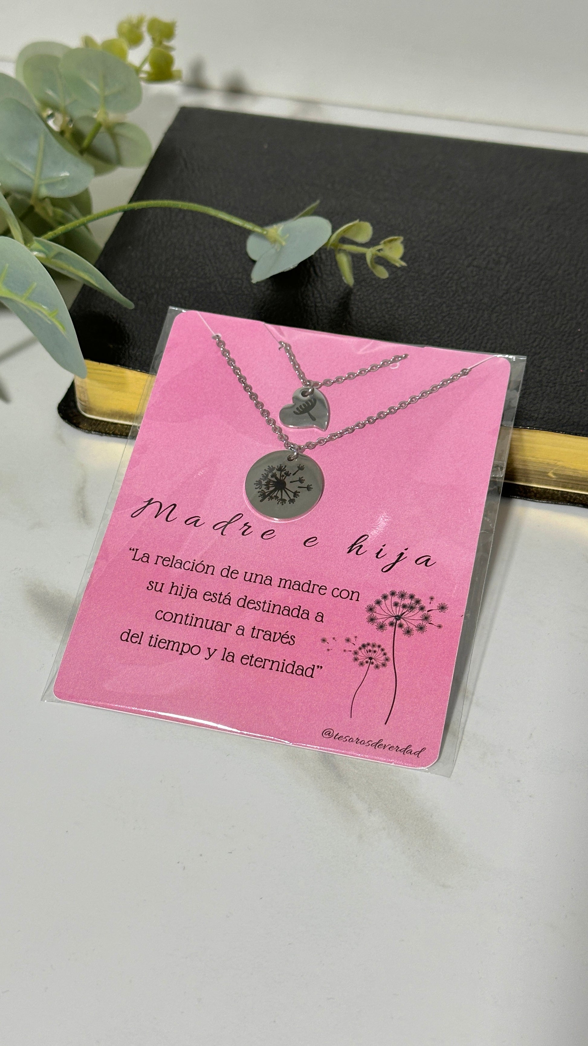 Collar madre e hija diente de león