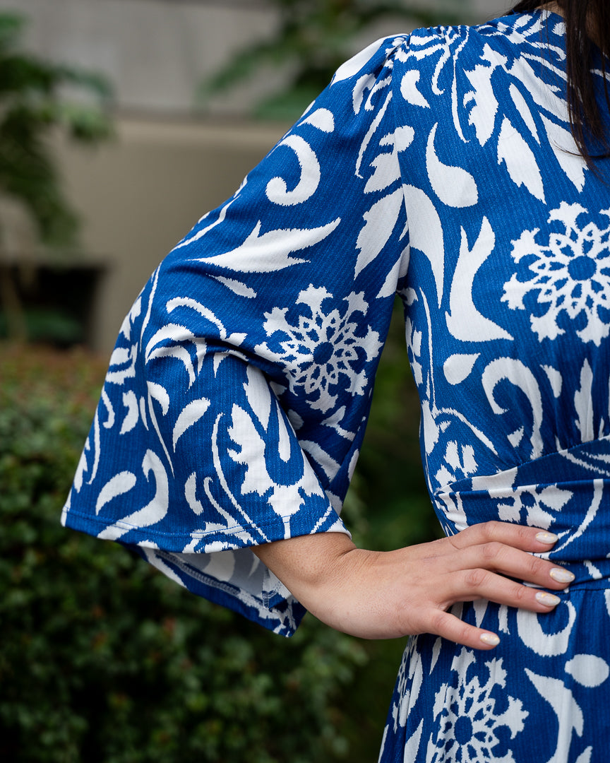 Vestido Bra3 Azul FB Manga 3/4