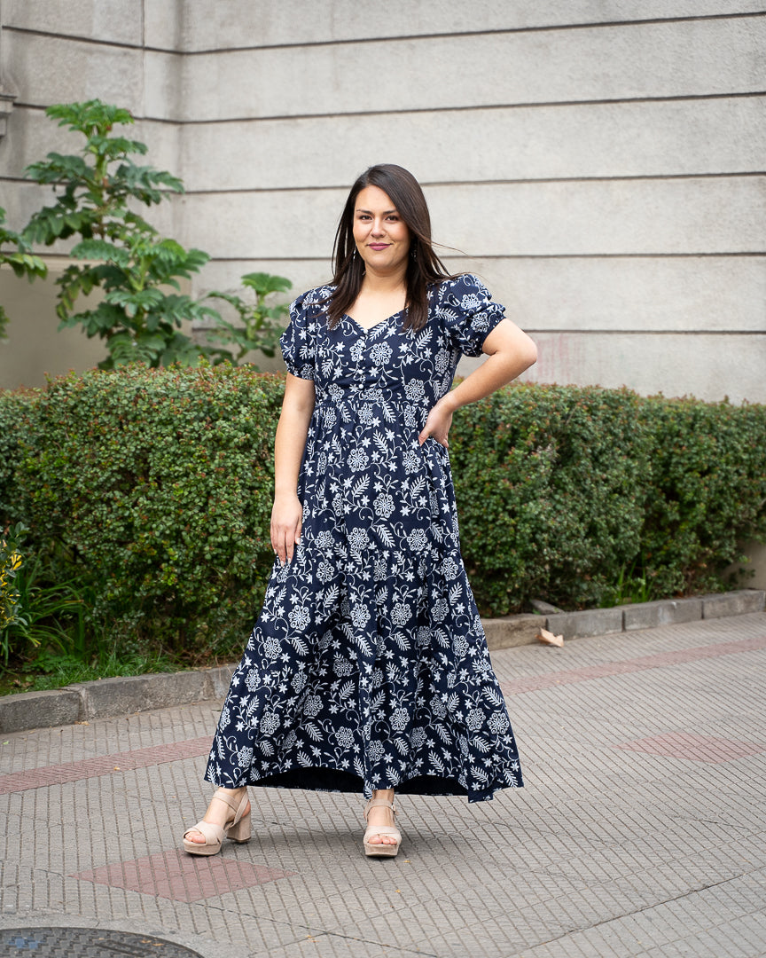 Vestido Bra3 Azul FB Bordado F