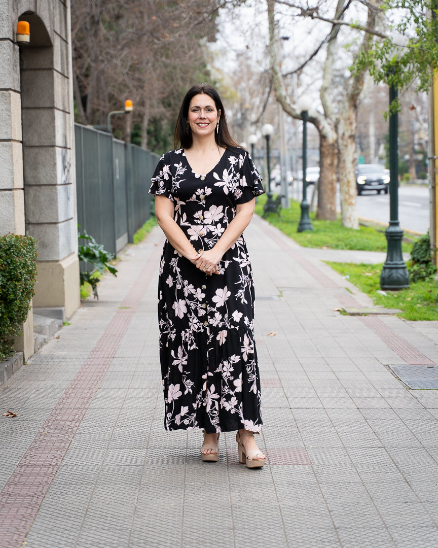 Vestido Bra3 Botones Vuelo Negro FR