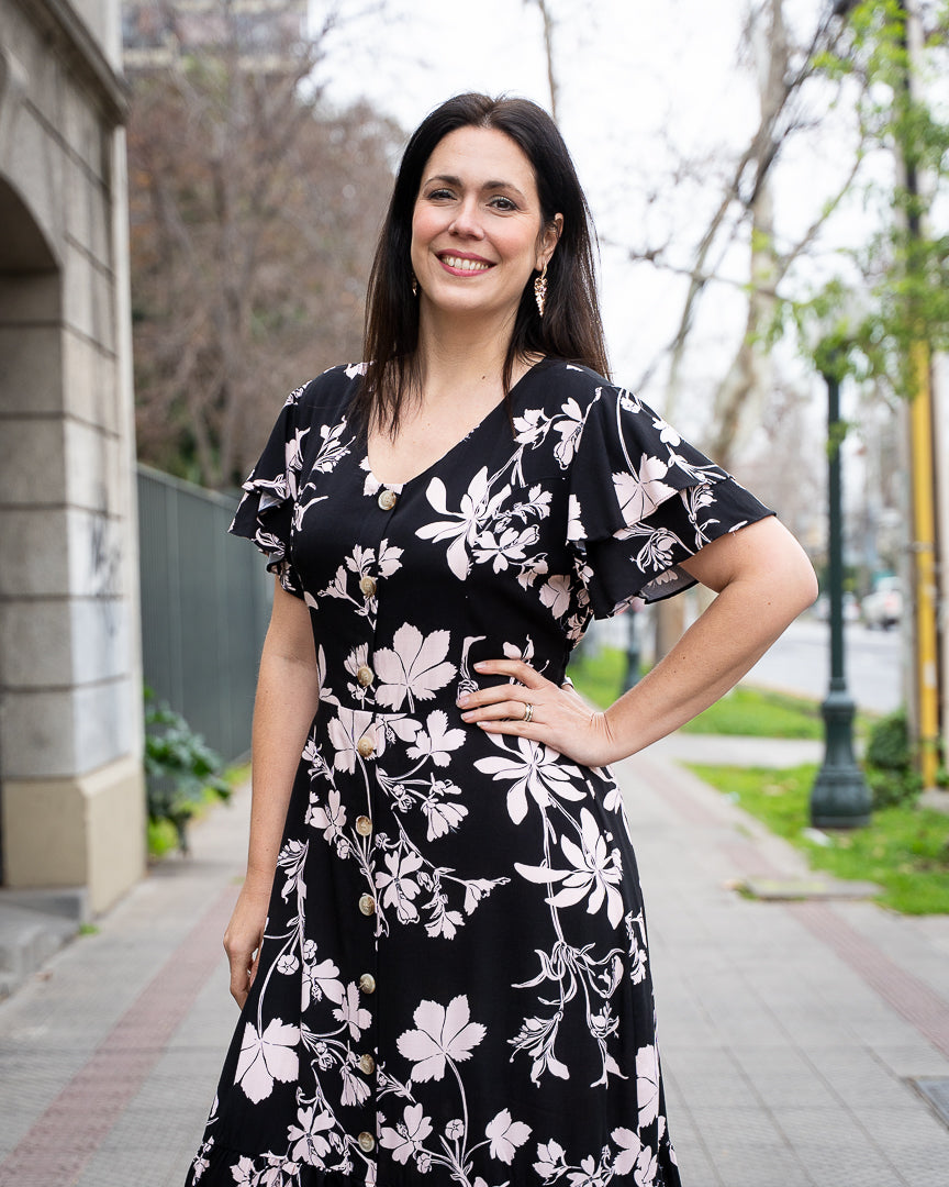 Vestido Bra3 Botones Vuelo Negro FR