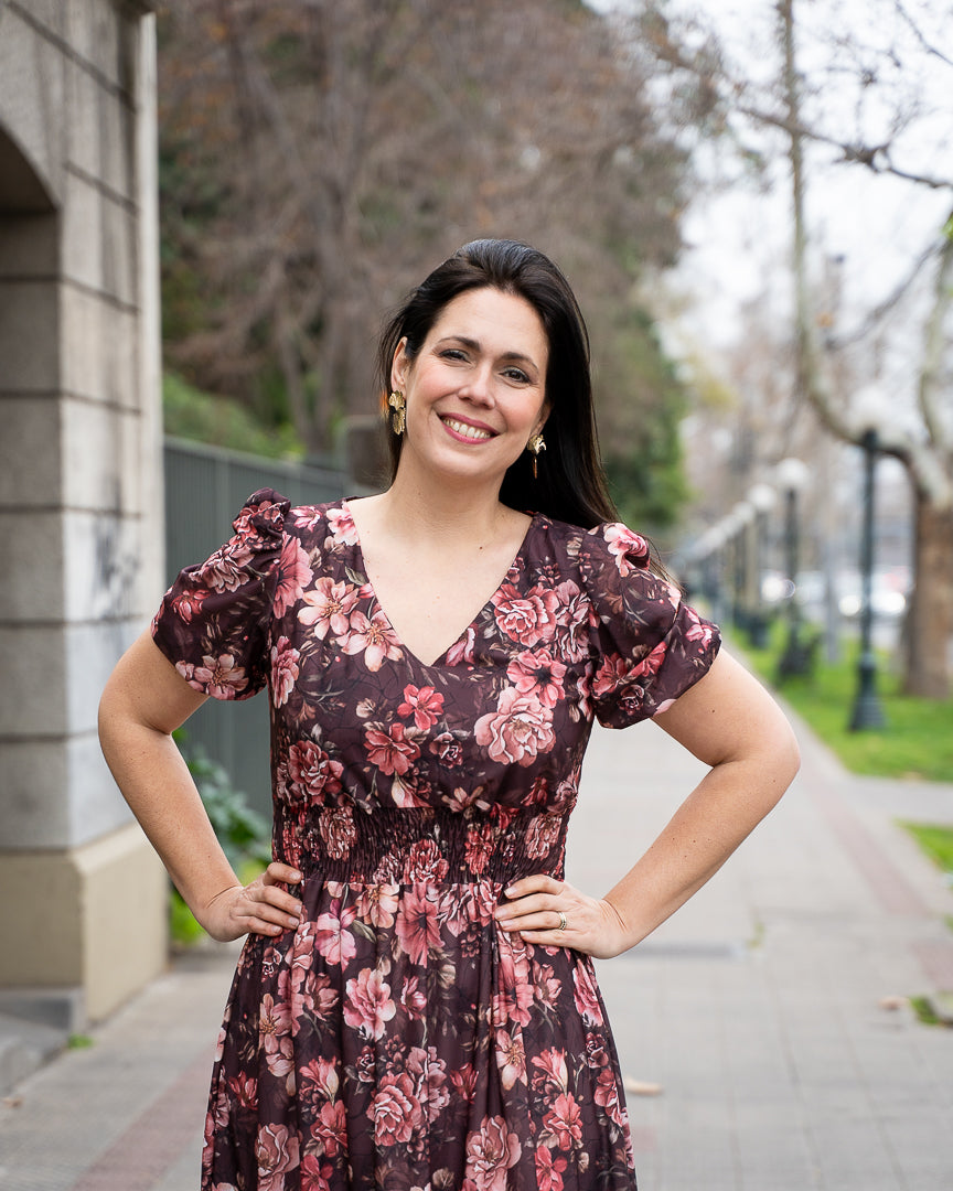 Maxivestido Bra3 Flores Cafe