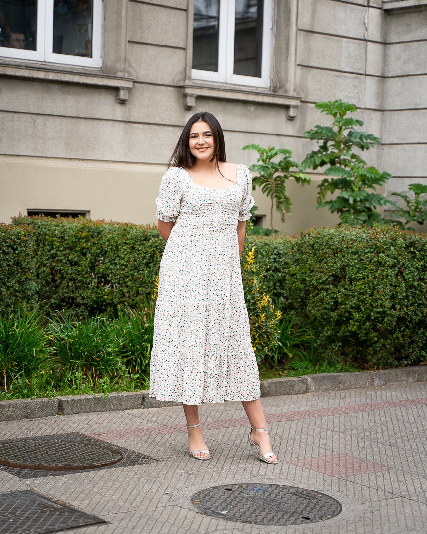 Vestido Bra3 Blanco Flores PQB
