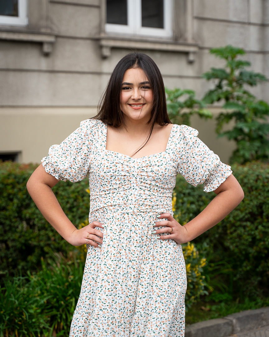 Vestido Bra3 Blanco Flores PQB