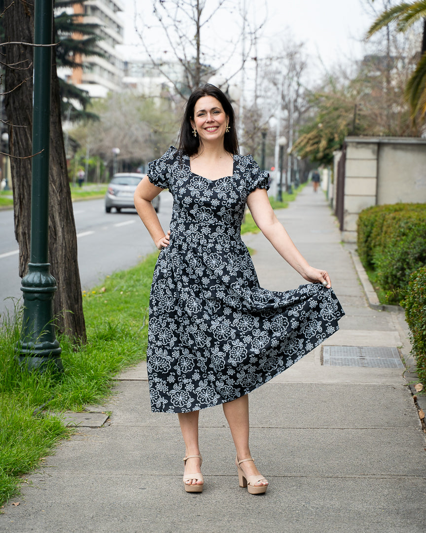 Vestido Bra3 Bordado F Negro G1/2