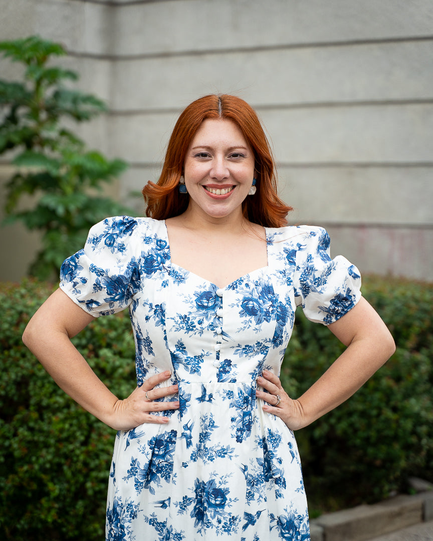 Vestido Bra3 Blanco FA Botones Perla