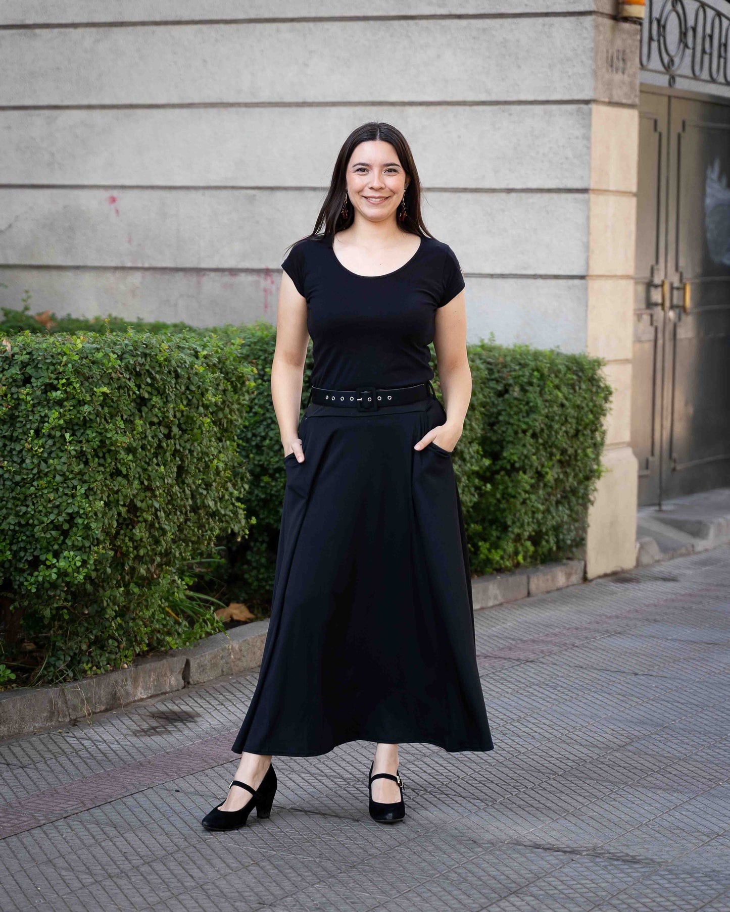 Maxifalda Cinturon Negro