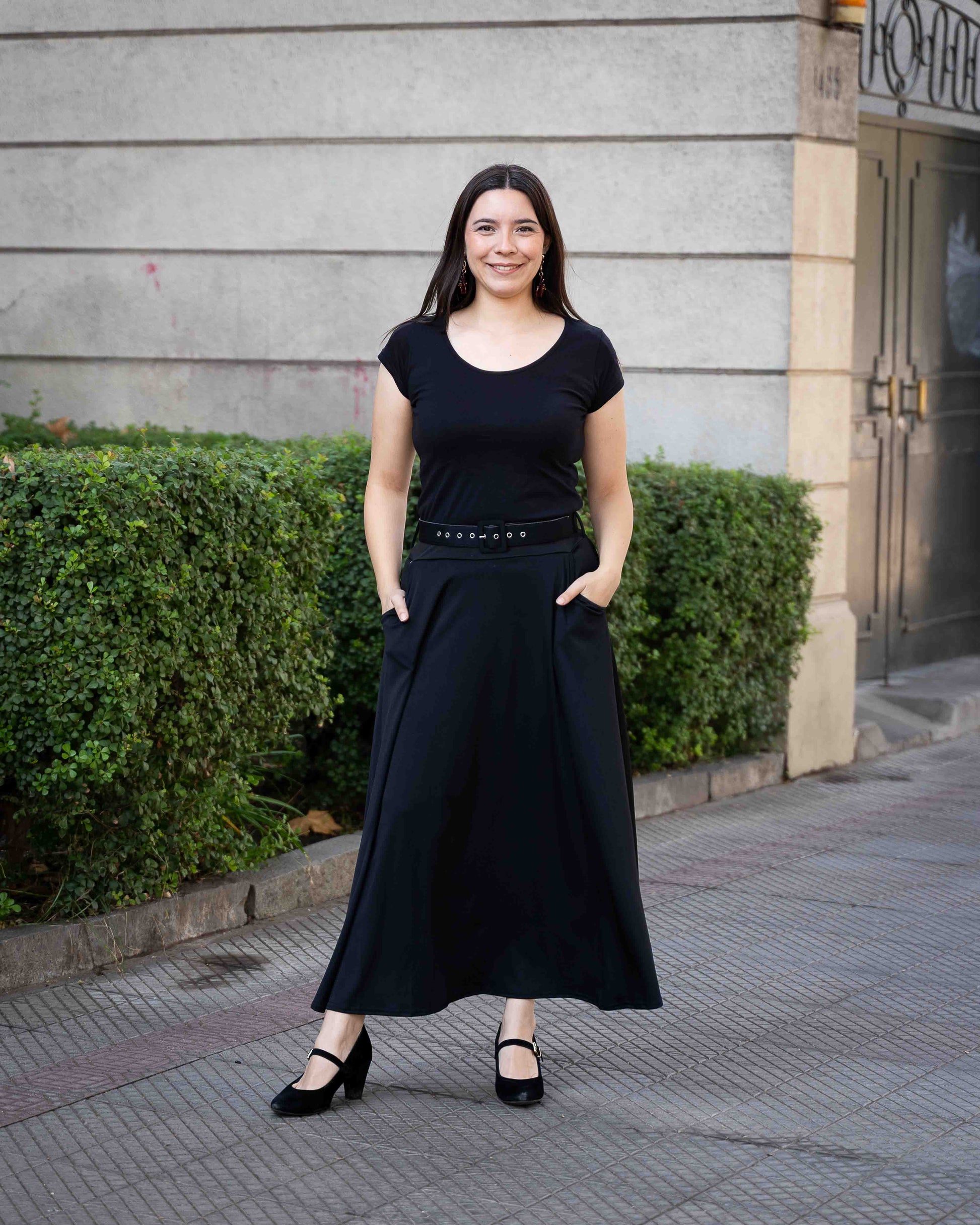 Maxifalda Cinturon Negro