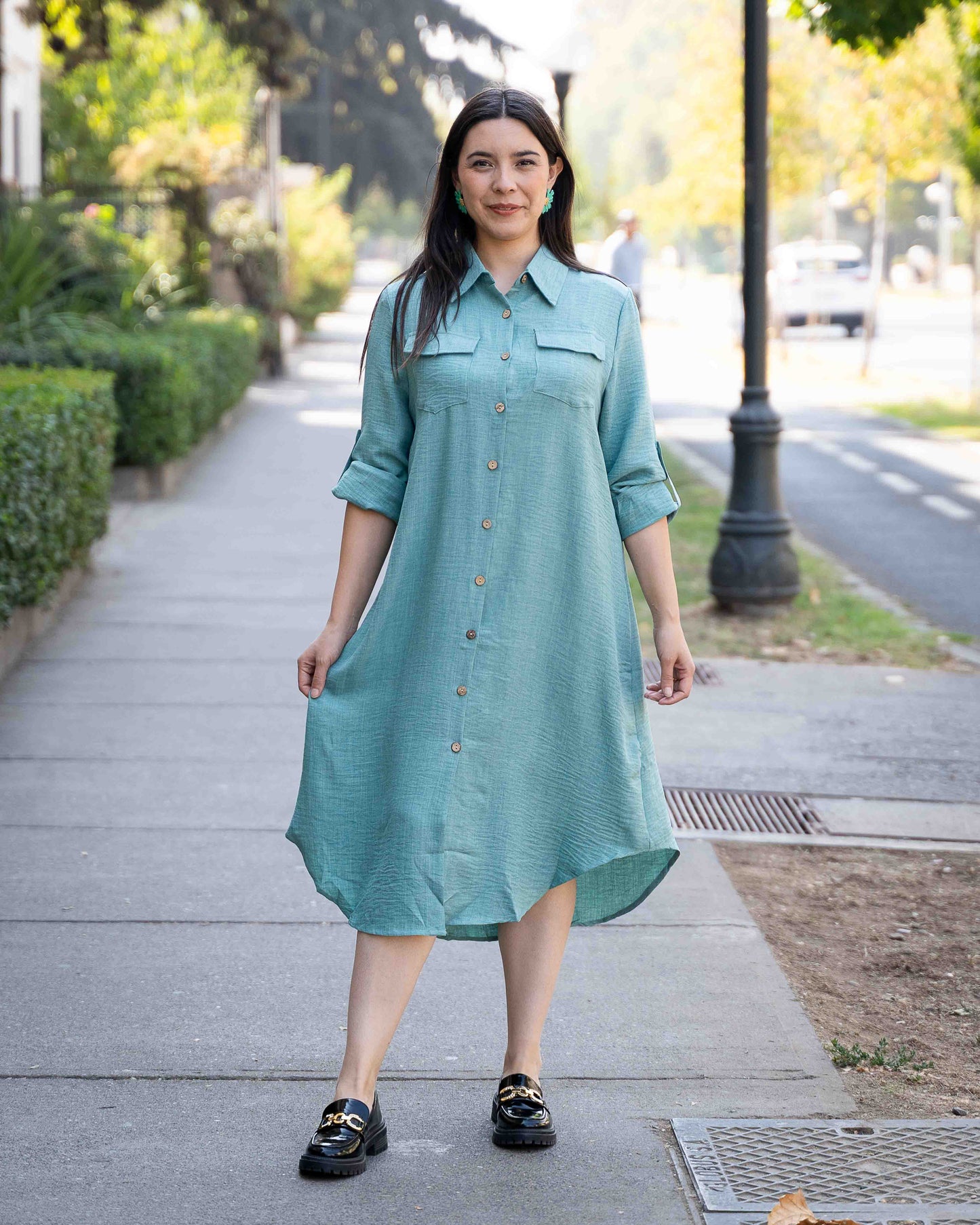 Vestido Camisero Verde