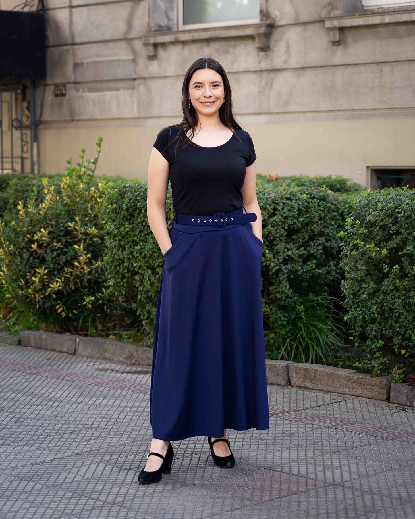 Maxifalda Cinturon Azul