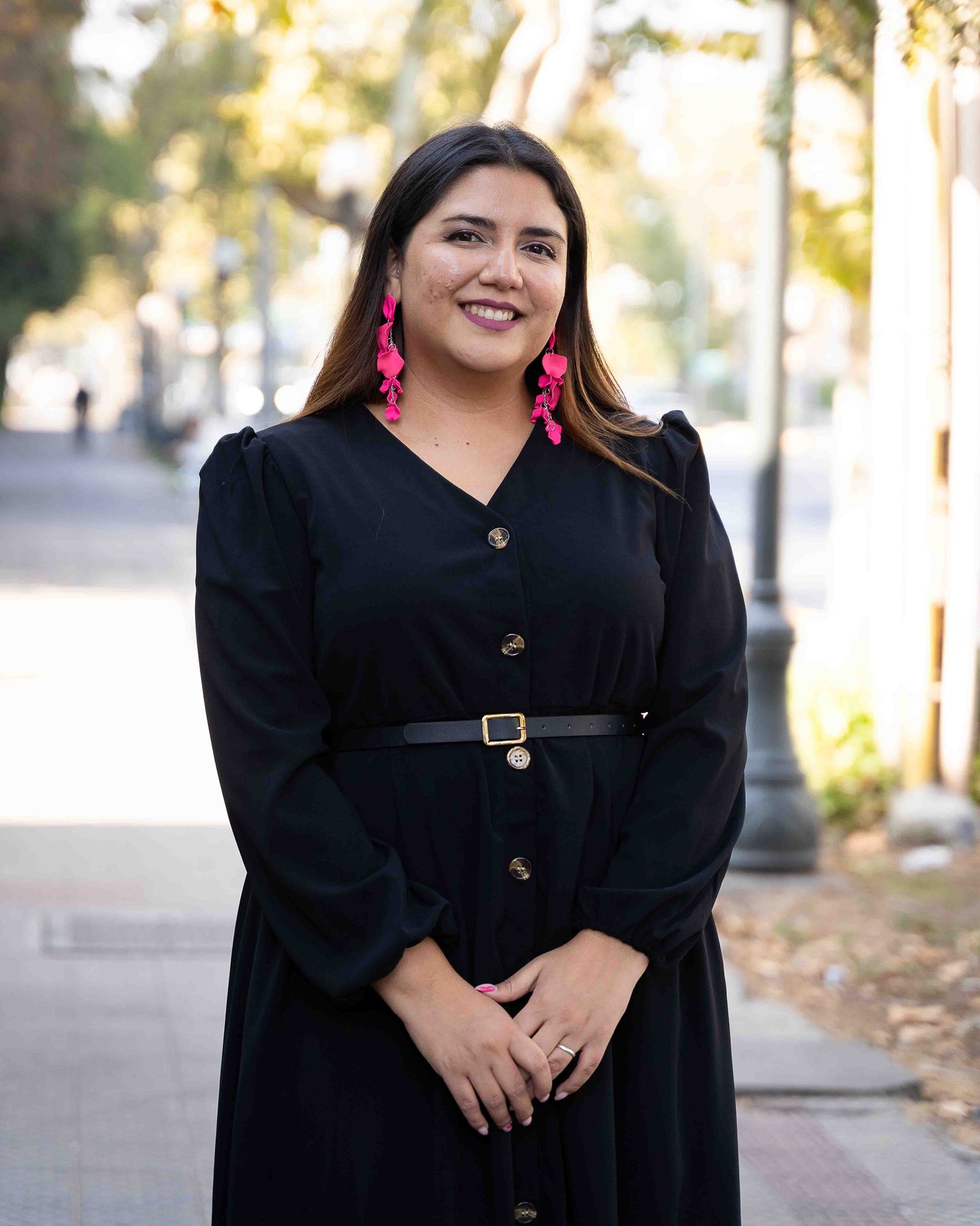 Vestido Camisero Cinturon Negro