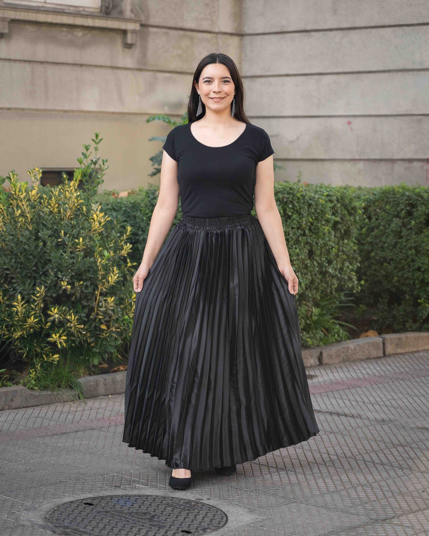Falda Plizada Negra
