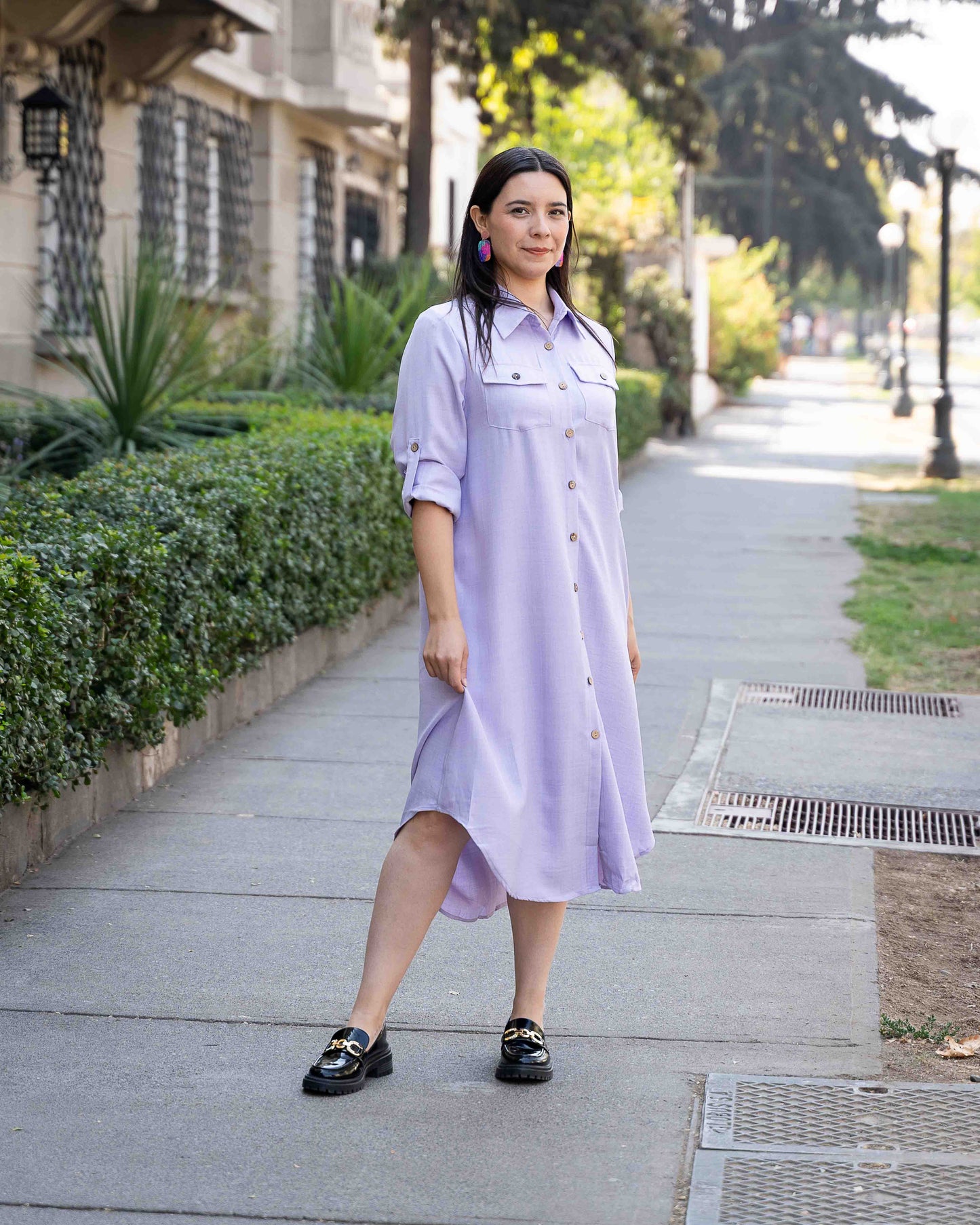 Vestido Camisero Lila