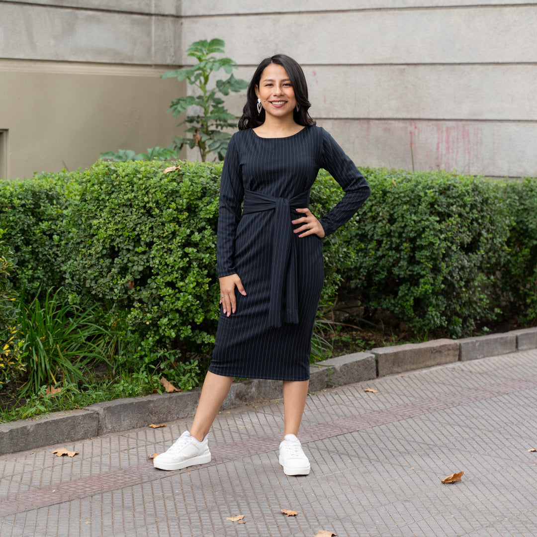 Vestido Lazo Tubo Rayas
