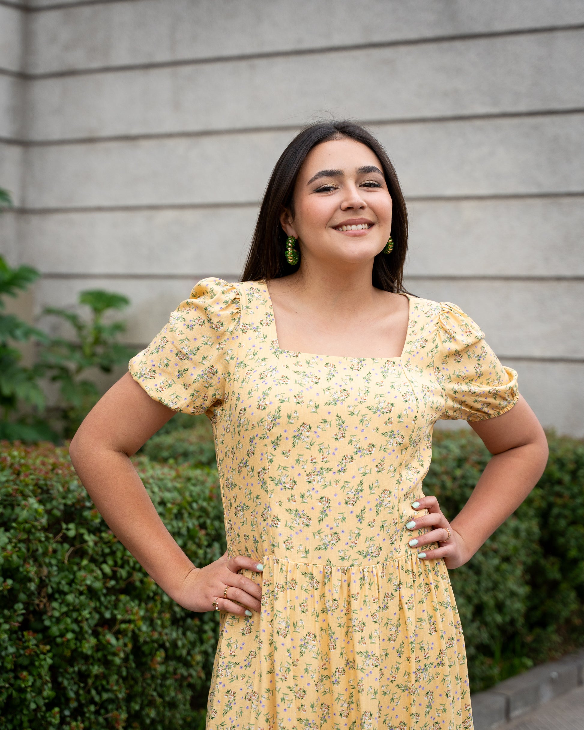 Vestido Bra3 Amarillo Floreado