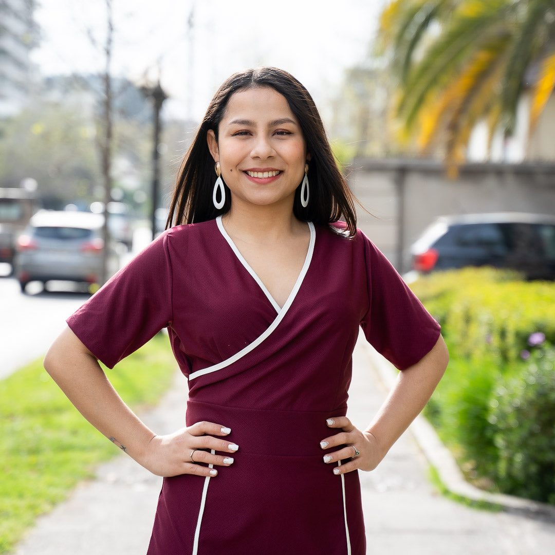 Vestido Bra Burdeo Formal