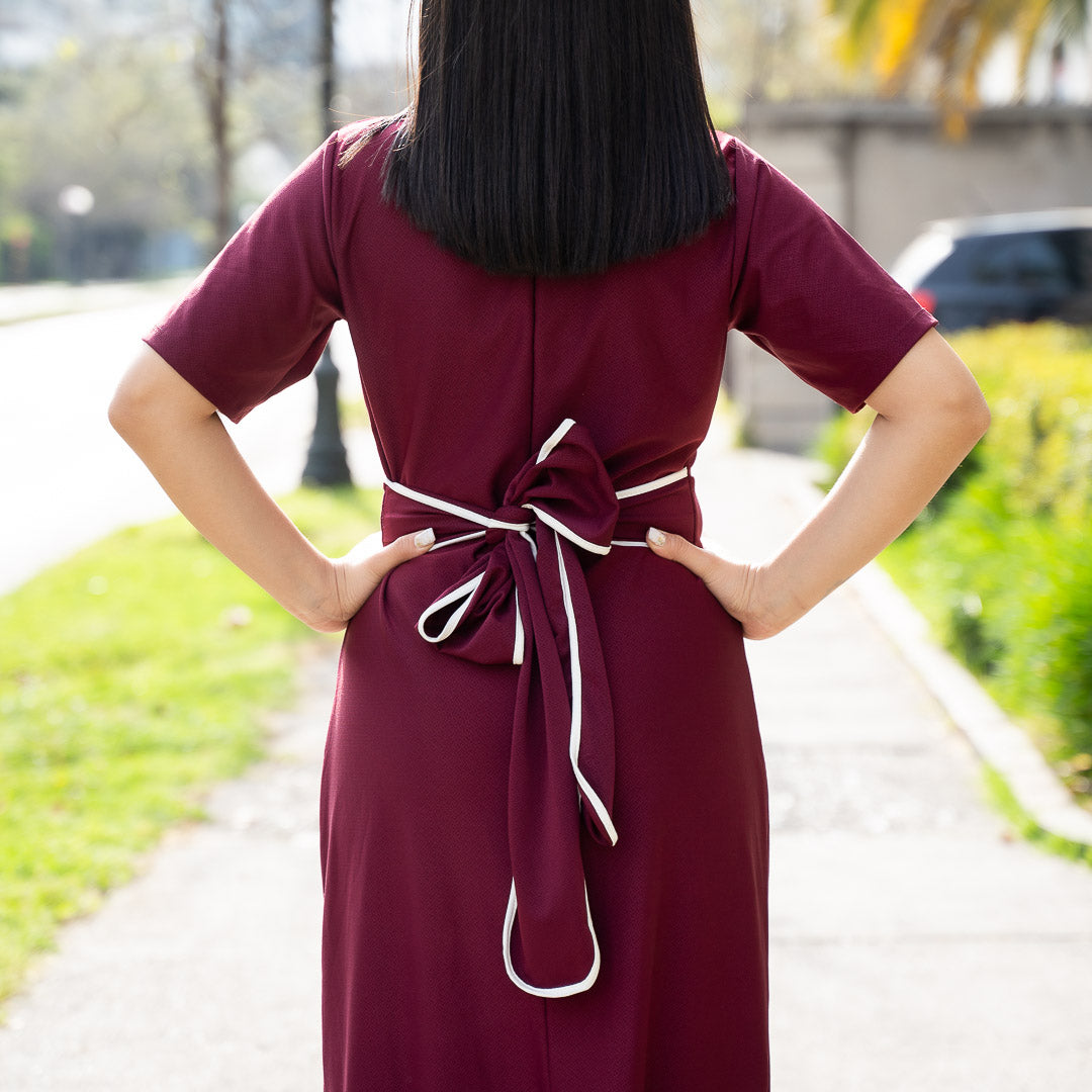 Vestido Bra Burdeo Formal