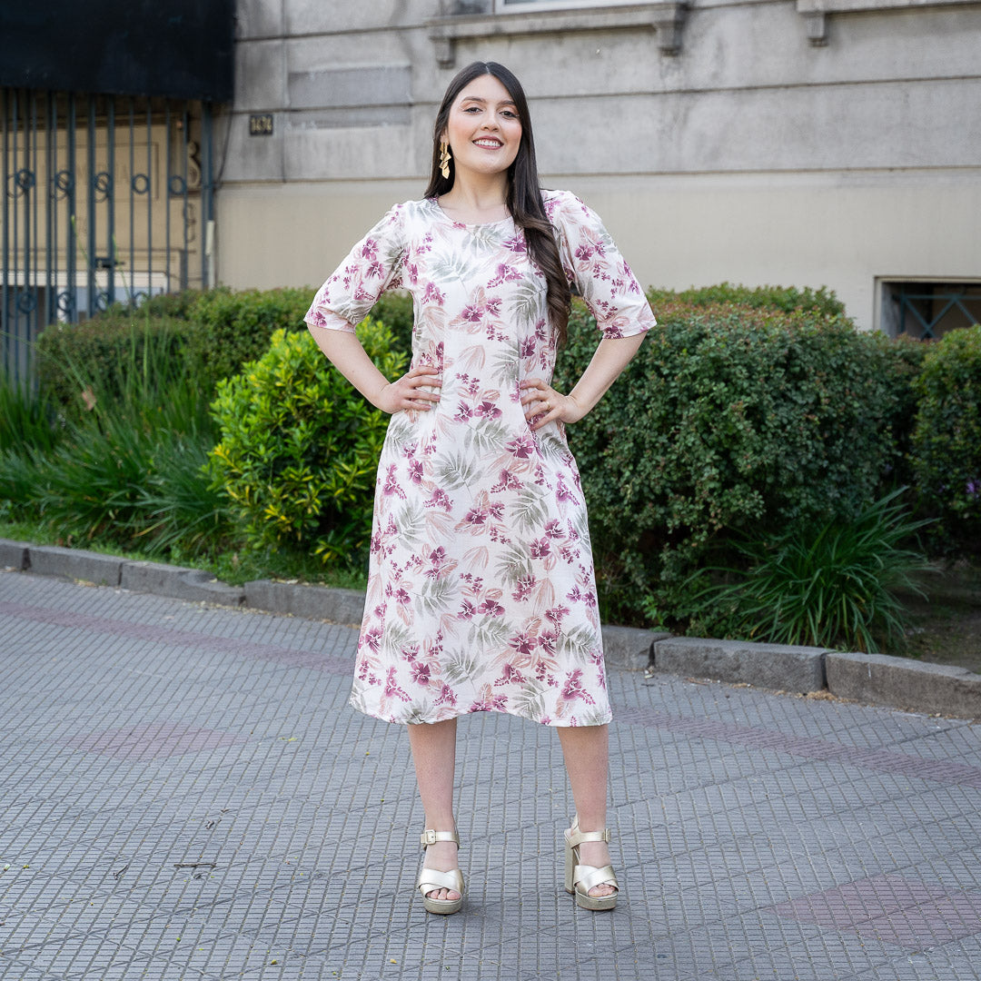 Vestido Godet Manga 3/4 BFBU