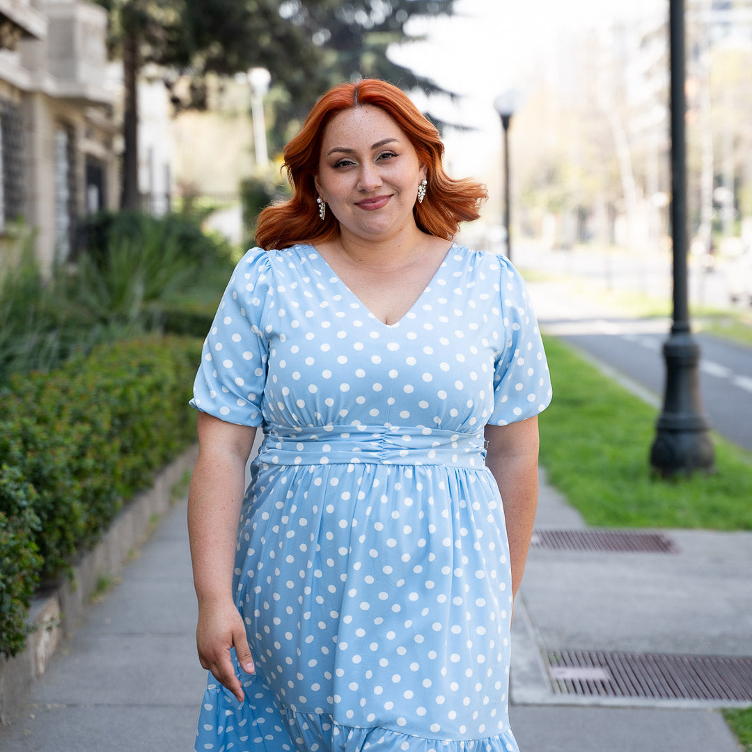 Vestido Bra Puntos Celeste