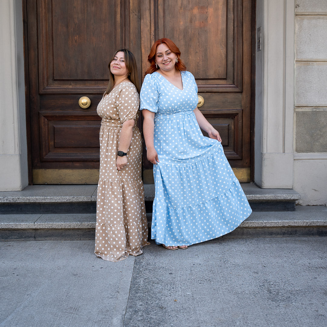 Vestido Bra Puntos Celeste