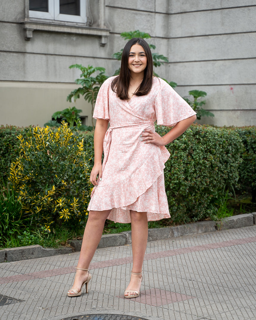 Vestido Bra3 Envolvente Rosado