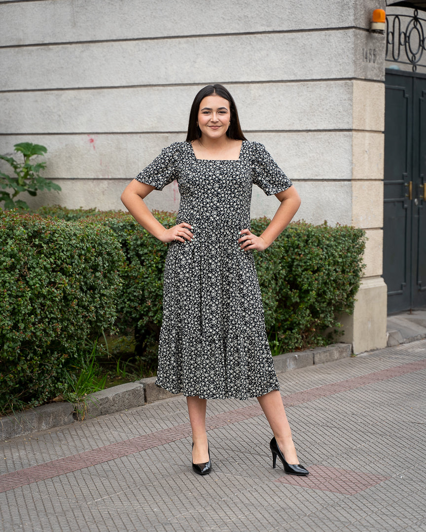 Vestido Bra3 Escote Cuadrado Negro FB