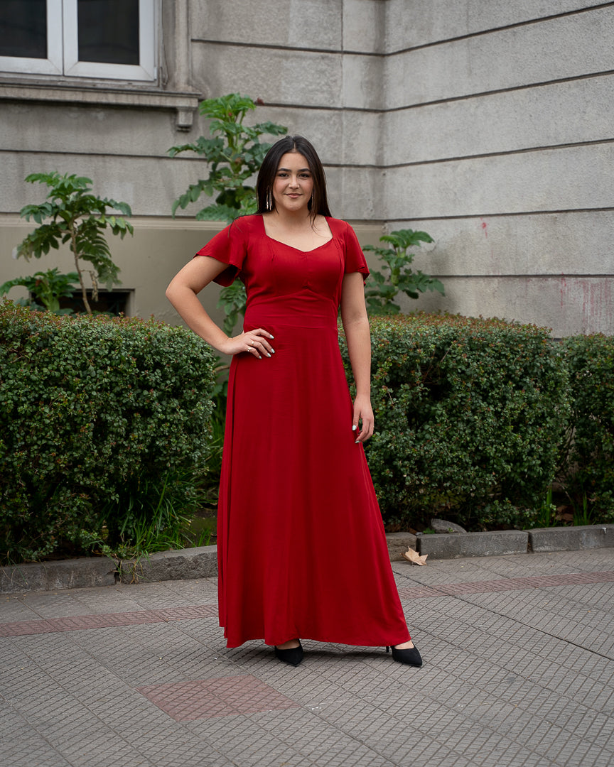 Vestido Bra3 Vermelho Largo