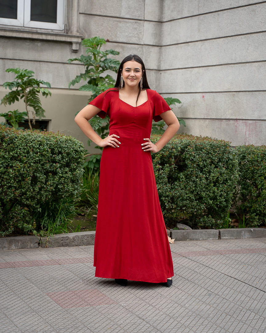Vestido Bra3 Vermelho Largo