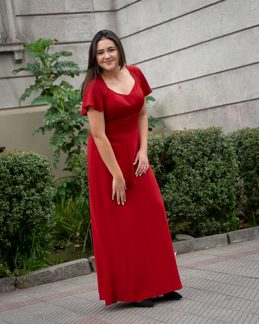 Vestido Bra3 Vermelho Largo