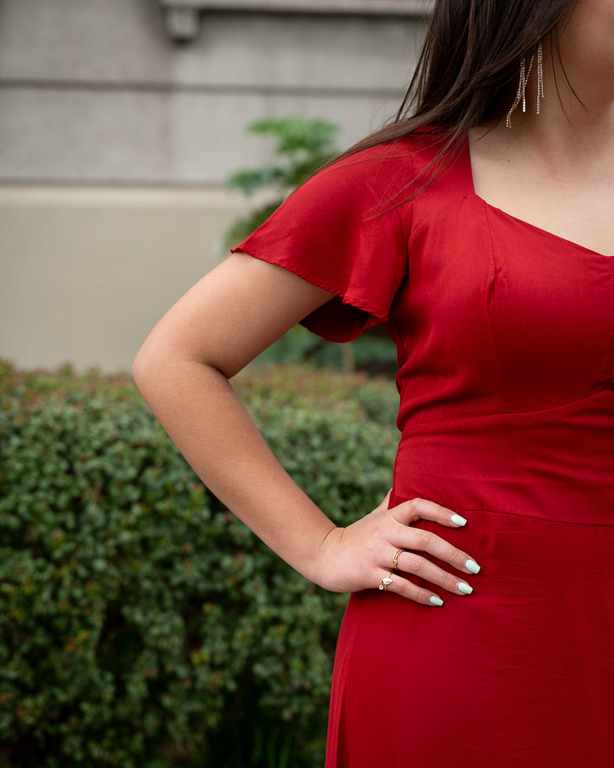 Vestido Bra3 Vermelho Largo