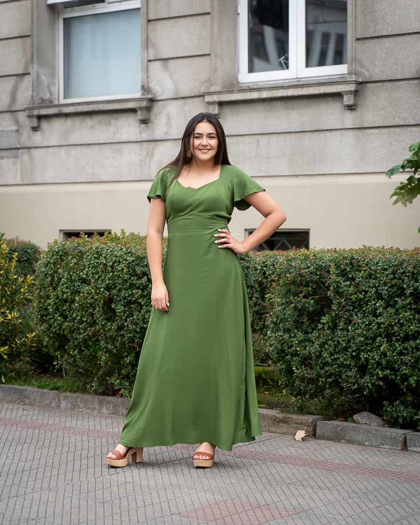 Vestido Bra3 Verde Oliva Largo
