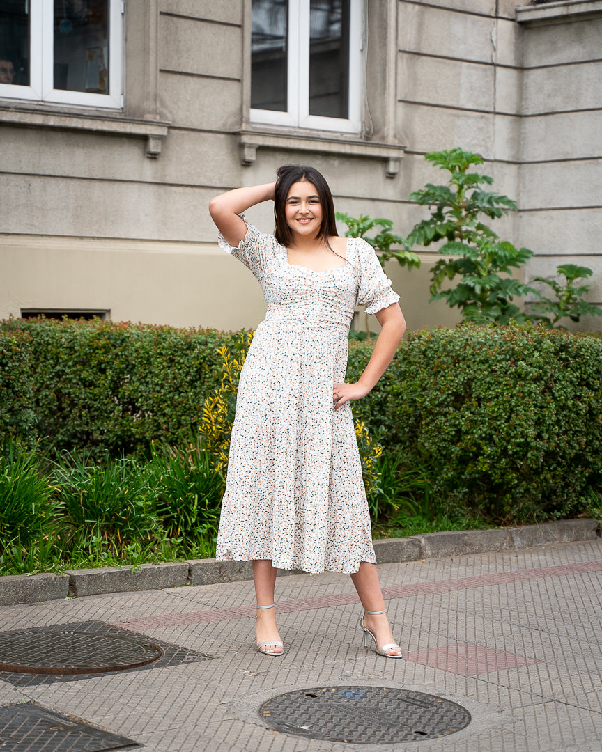 Vestido Bra3 Blanco Flores PQB