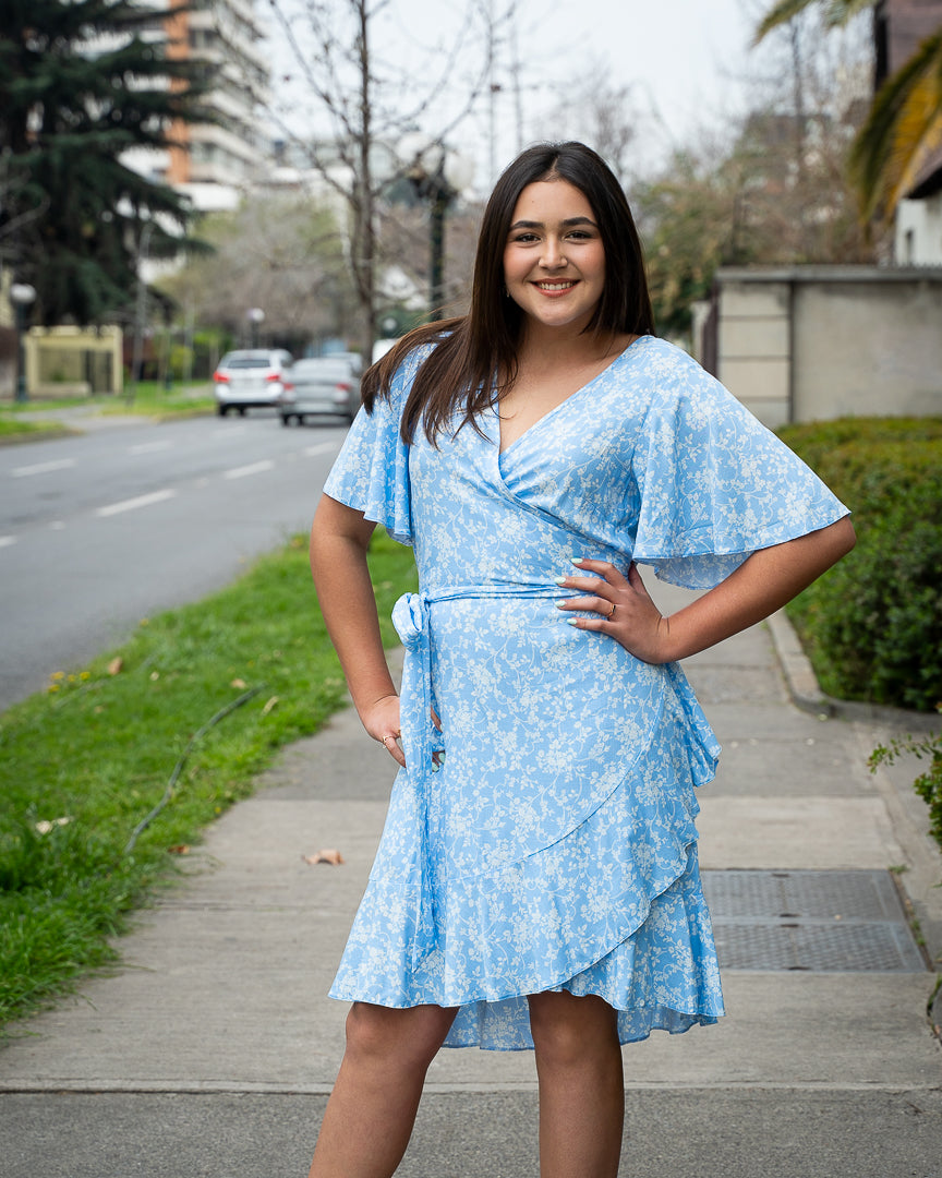 Vestido Bra3 Envolvente Celeste