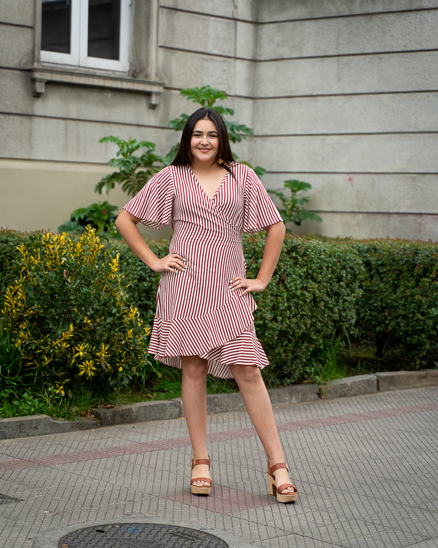 Vestido Bra3 Envolvente Rayas