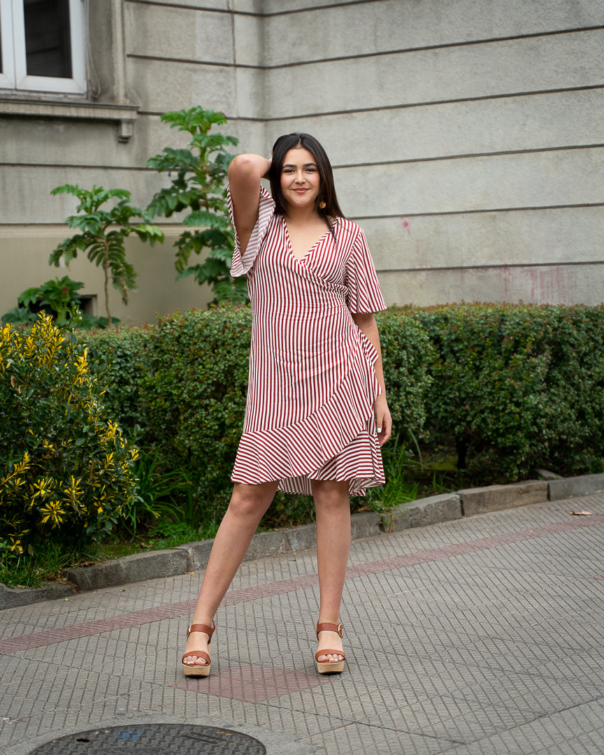 Vestido Bra3 Envolvente Rayas