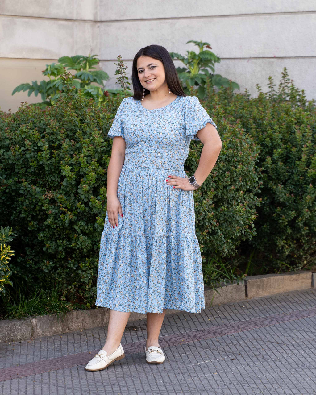 Vestido Bra4 Cinturon Celeste