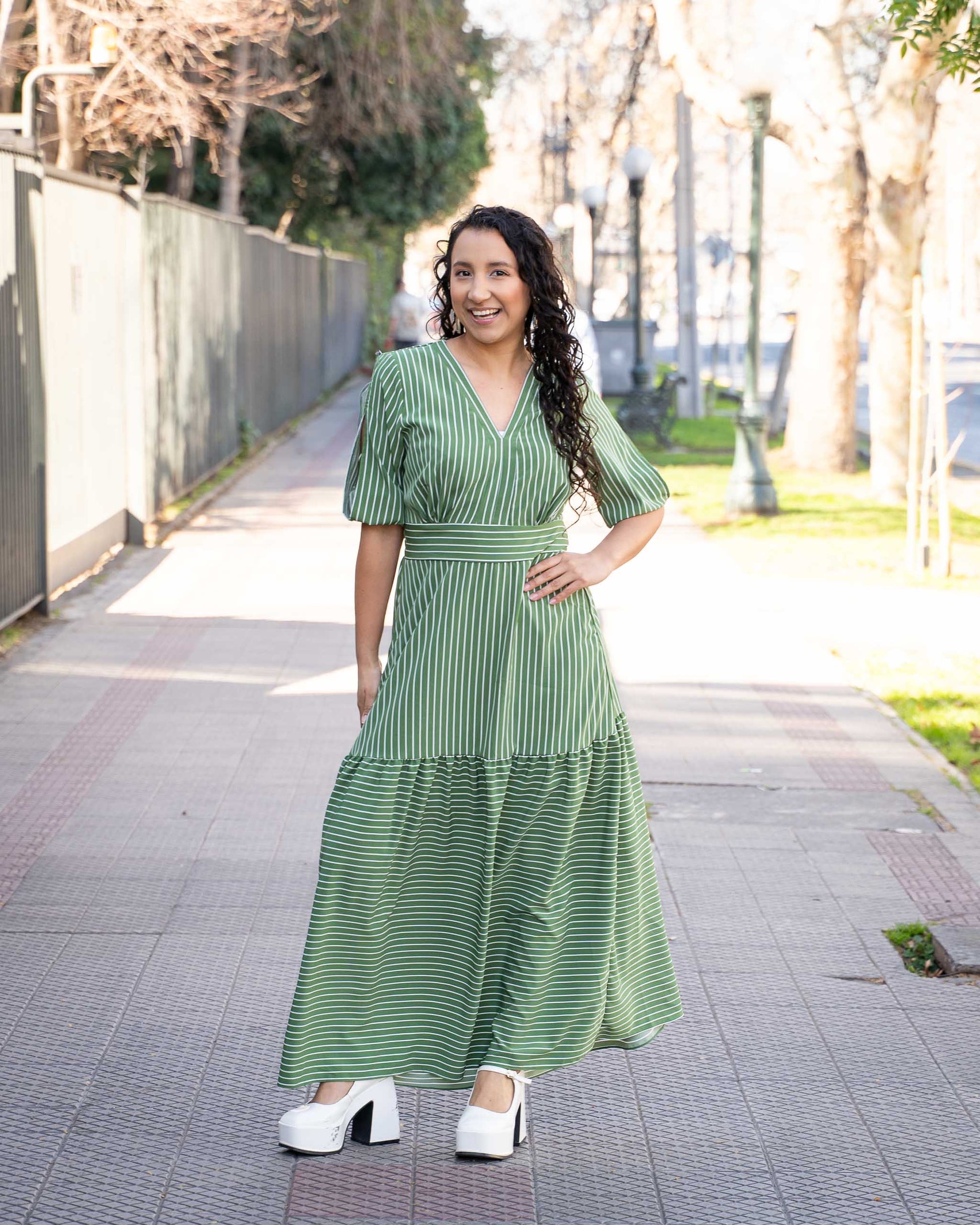 Vestido Bra4 Rayado Verde