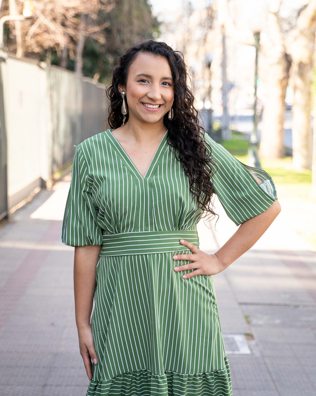 Vestido Bra4 Rayado Verde