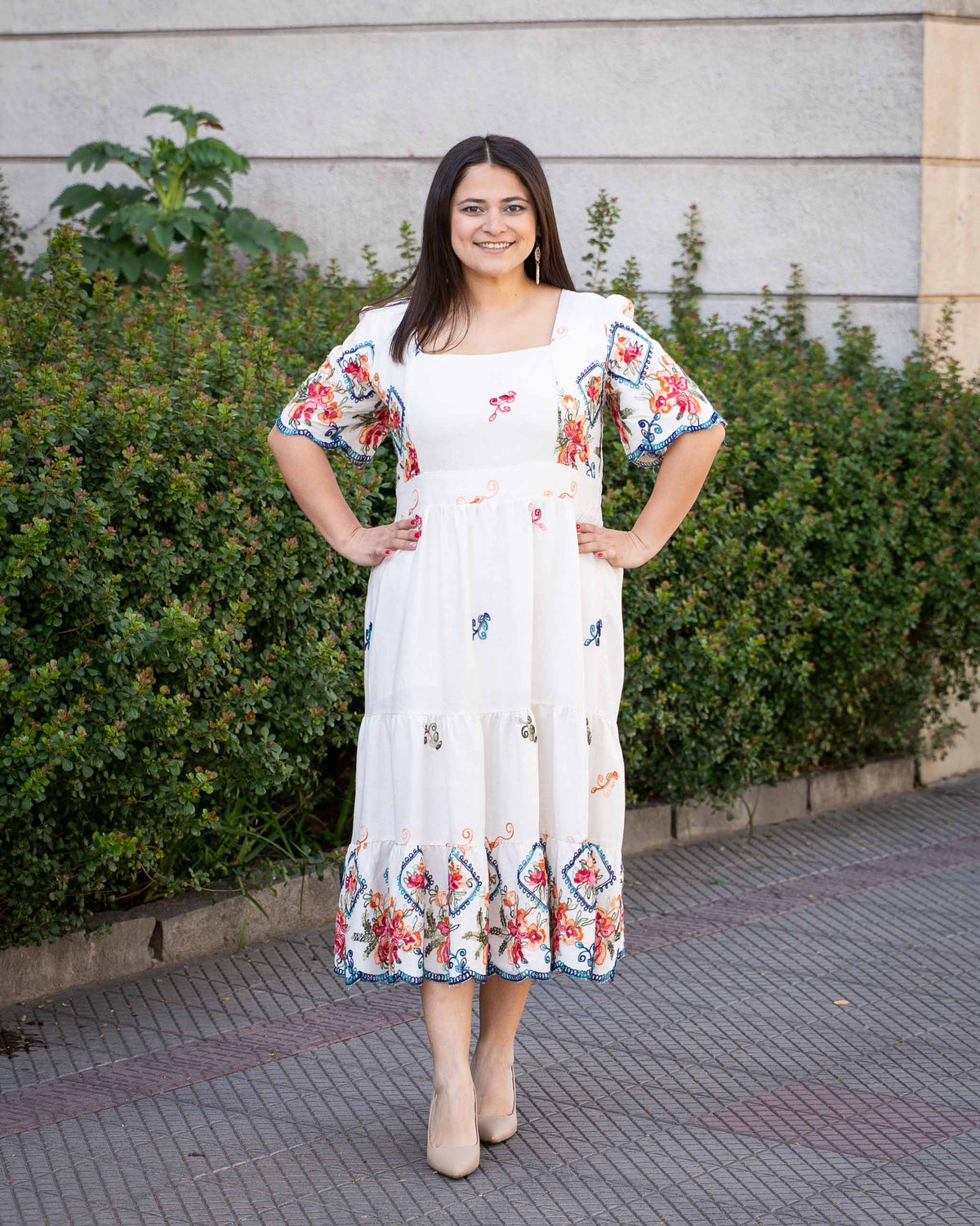 Vestido Bra4 Lino Bordado