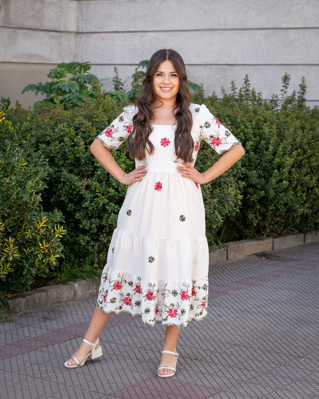 Vestido Bra4 Lino Bordado