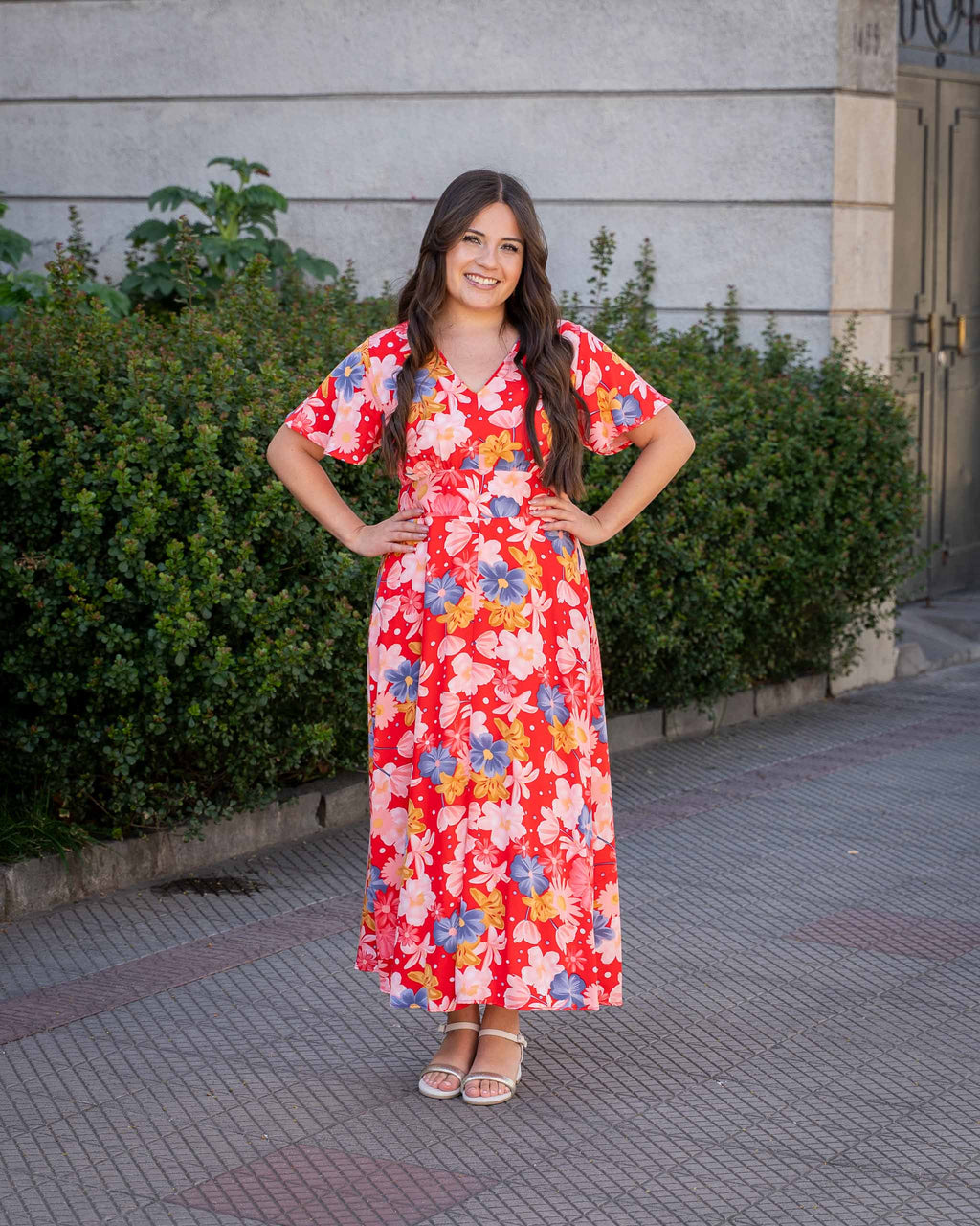 Vestido Bra4 Rojo Floreado