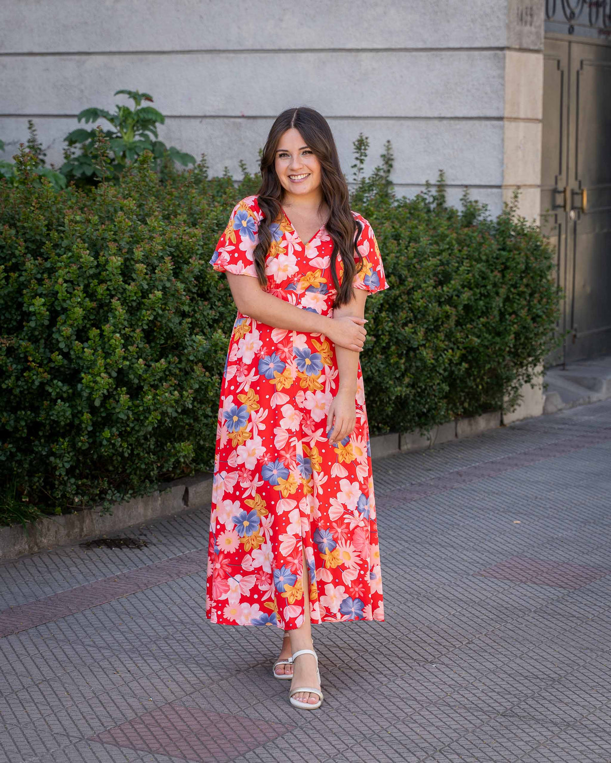 Vestido Bra4 Rojo Floreado