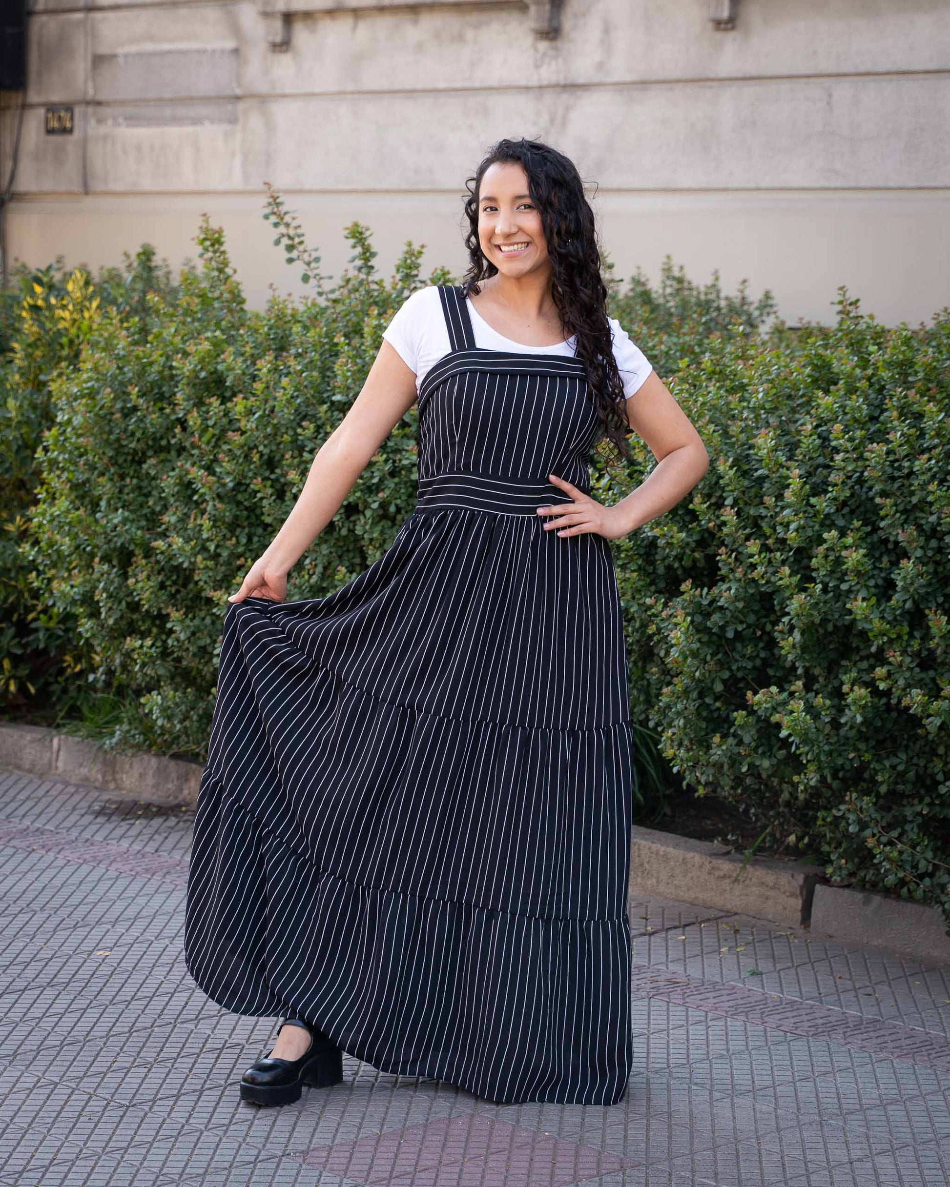 Vestido Bra4 Pabilo Negro Rayas
