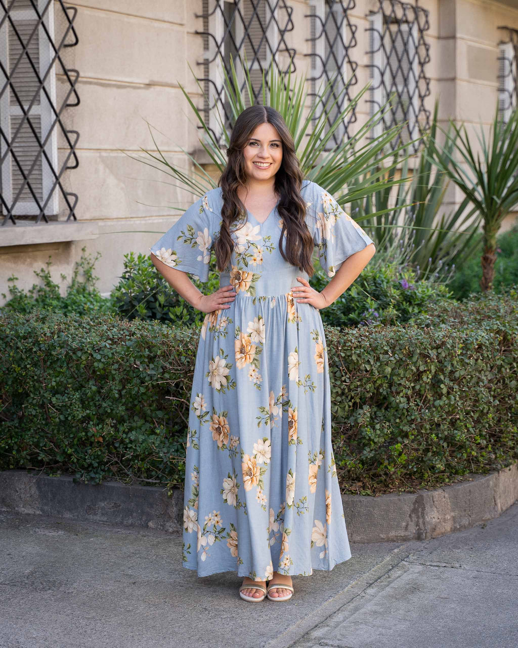 Vestido Bra4 Flores Celeste SV