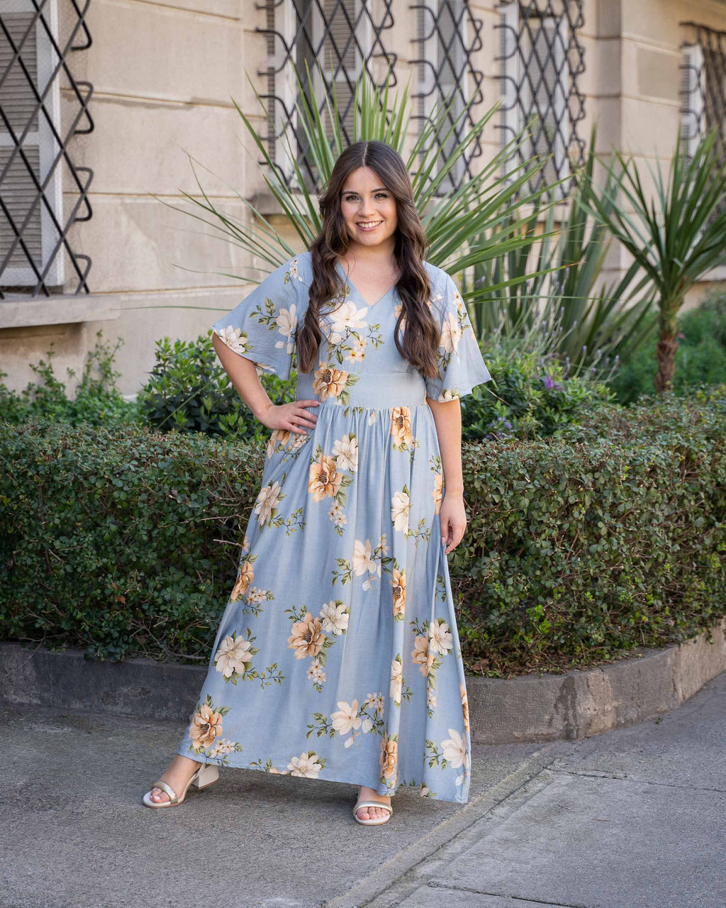 Vestido Bra4 Flores Celeste SV