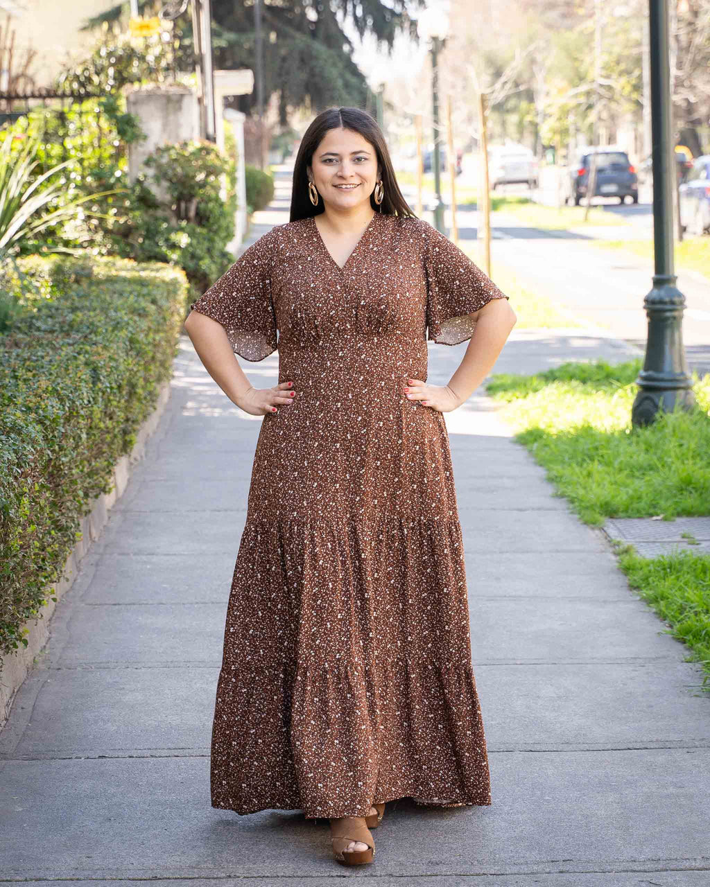 Vestido Bra4 Coffee Flores