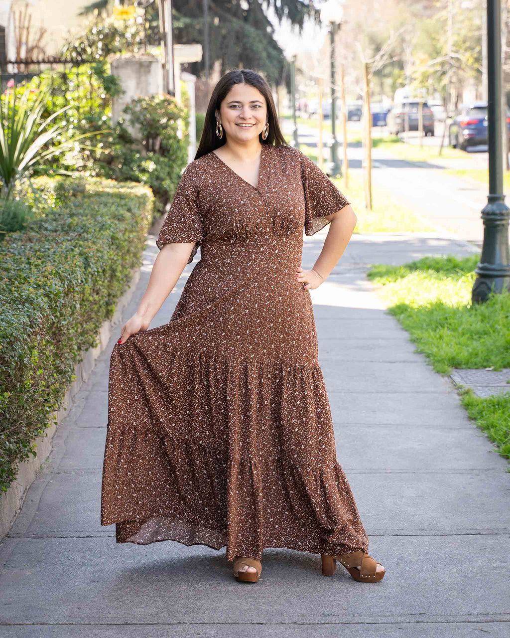 Vestido Bra4 Coffee Flores
