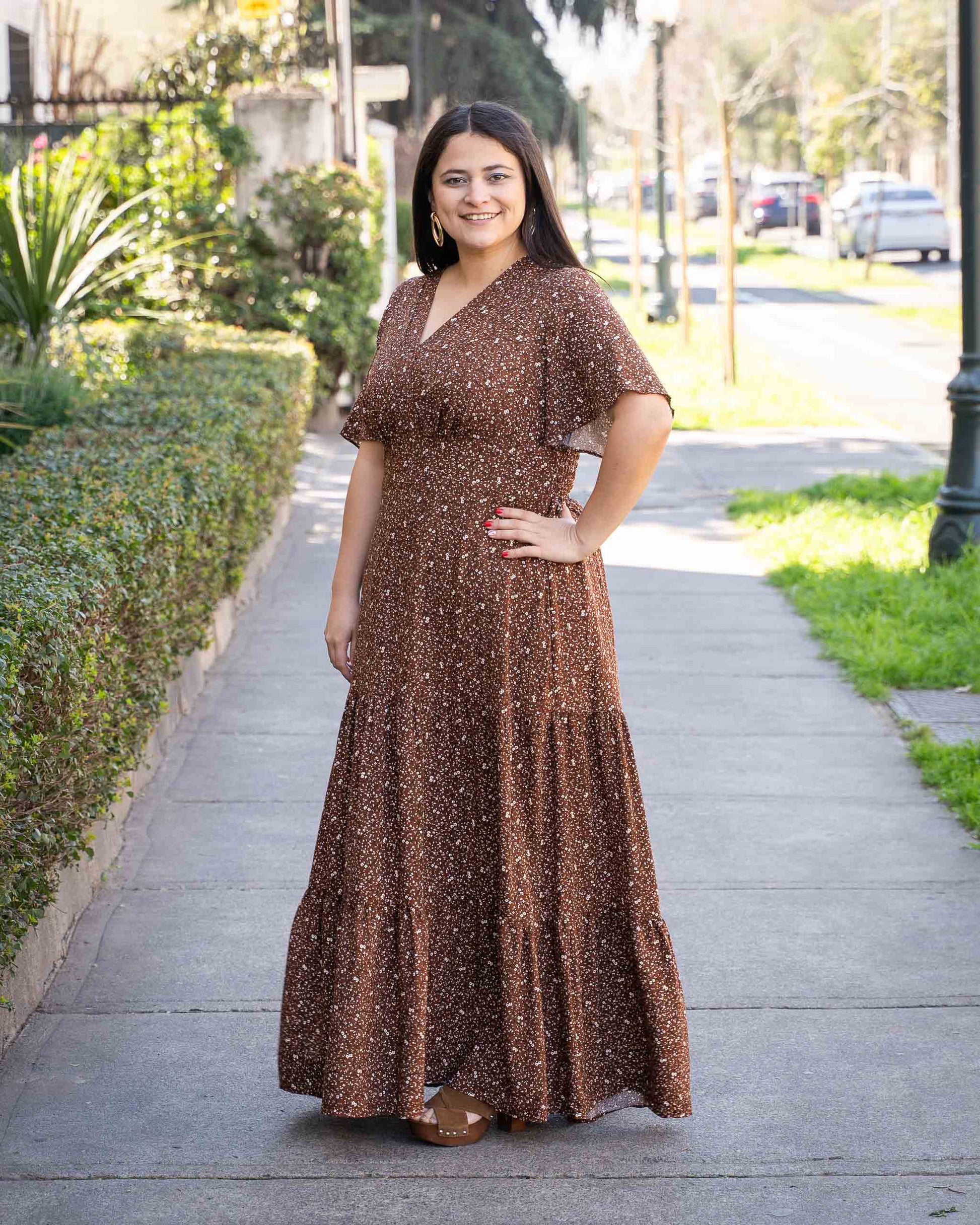 Vestido Bra4 Coffee Flores