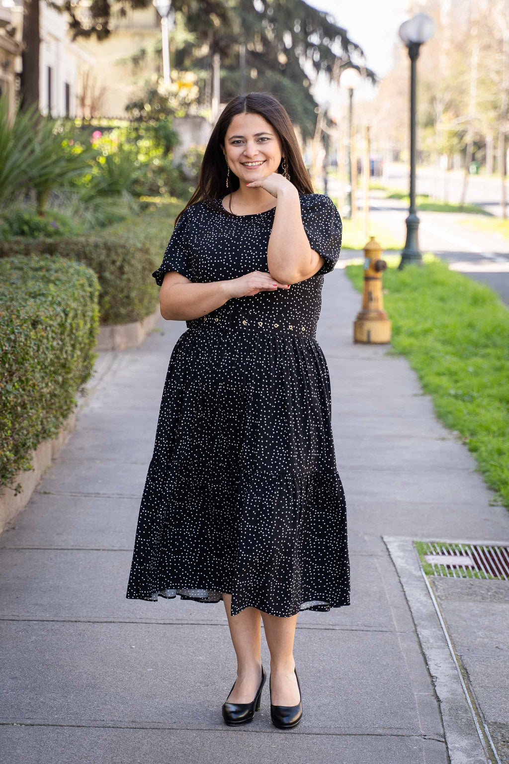 Vestido Bra4 Cinturon Puntos